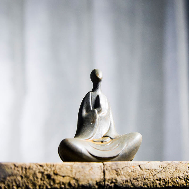 Buddha Stones Bouddha tibétain Poudre de fer Rouille Statue en résine coulée Décoration de bureau