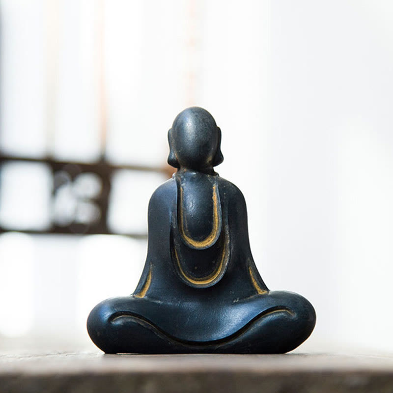 Buddha Stones Bouddha tibétain Poudre de fer Rouille Statue en résine coulée Décoration de bureau - image 12