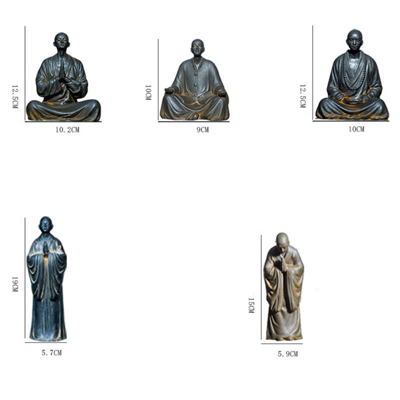 Statue de Buddha Stones en pierre en résine moulée en poudre de fer et en prière, décoration de la maison