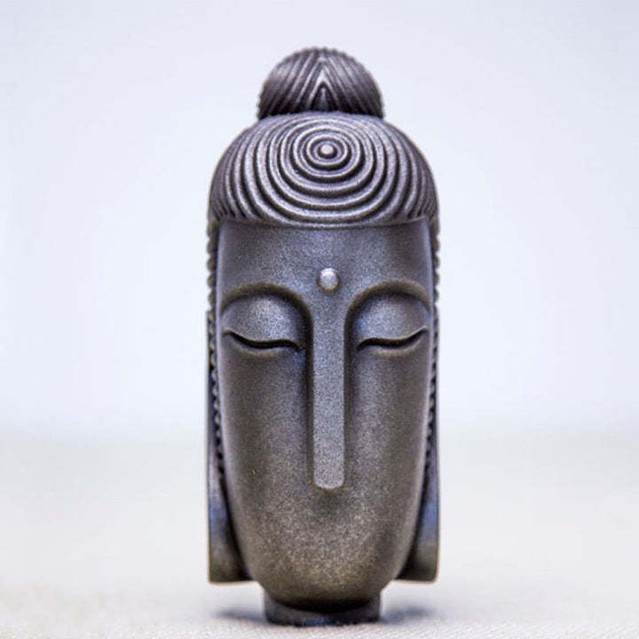 Buddha Stones Yeux fermés Bouddha méditant Poudre de fer Rouille Statue en résine coulée Décoration de la maison - Version polie 15*6*5,1 cm - image 13