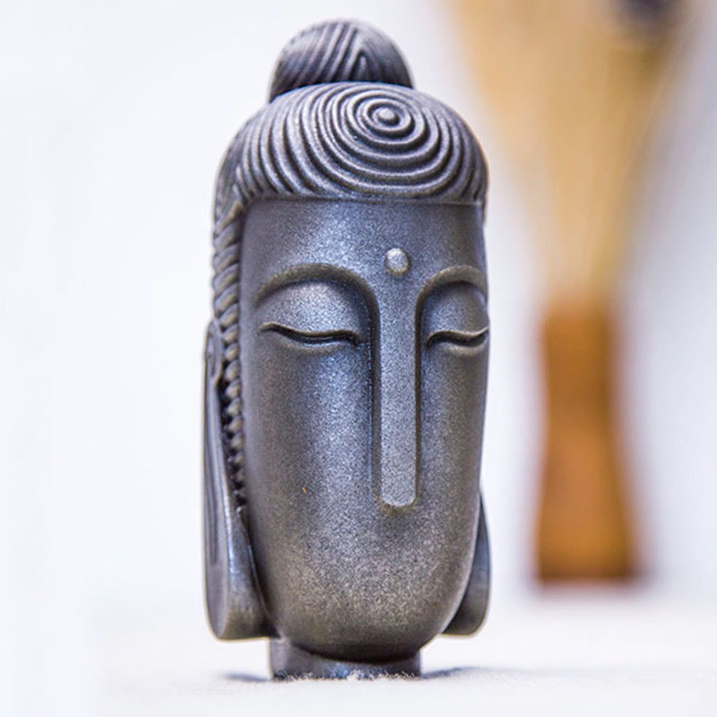 Buddha Stones Yeux fermés Bouddha méditant Poudre de fer Rouille Statue en résine coulée Décoration de la maison
