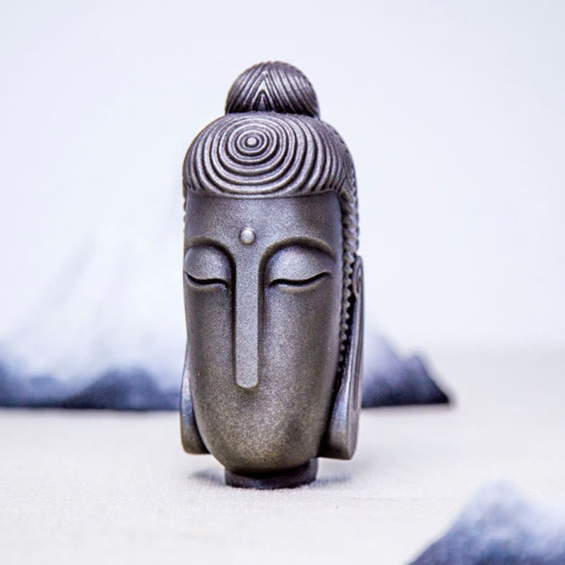 Buddha Stones Yeux fermés Bouddha méditant Poudre de fer Rouille Statue en résine coulée Décoration de la maison