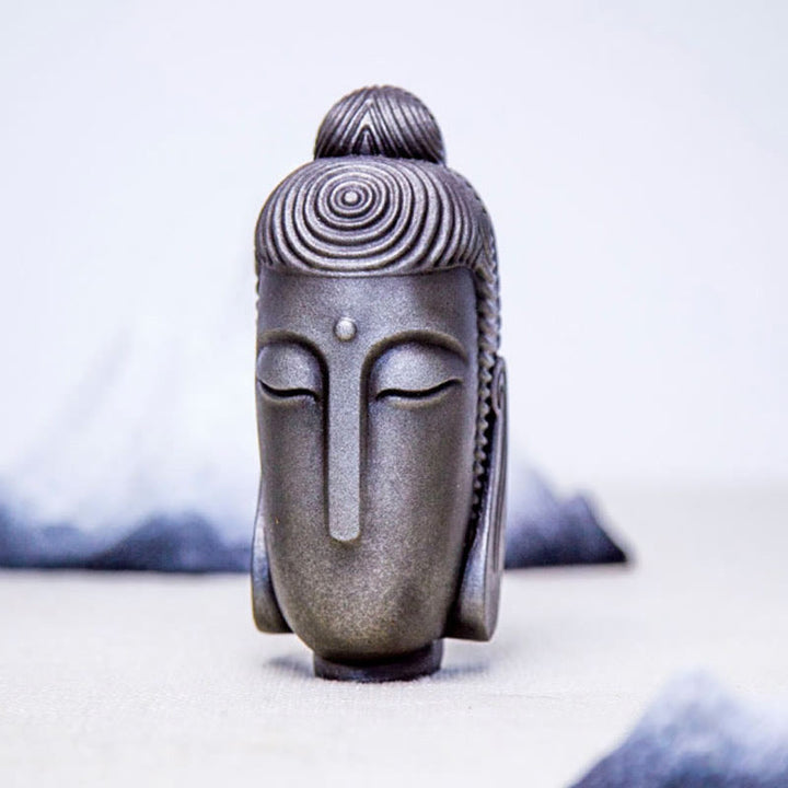 Buddha Stones Yeux fermés Bouddha méditant Poudre de fer Rouille Statue en résine coulée Décoration de la maison