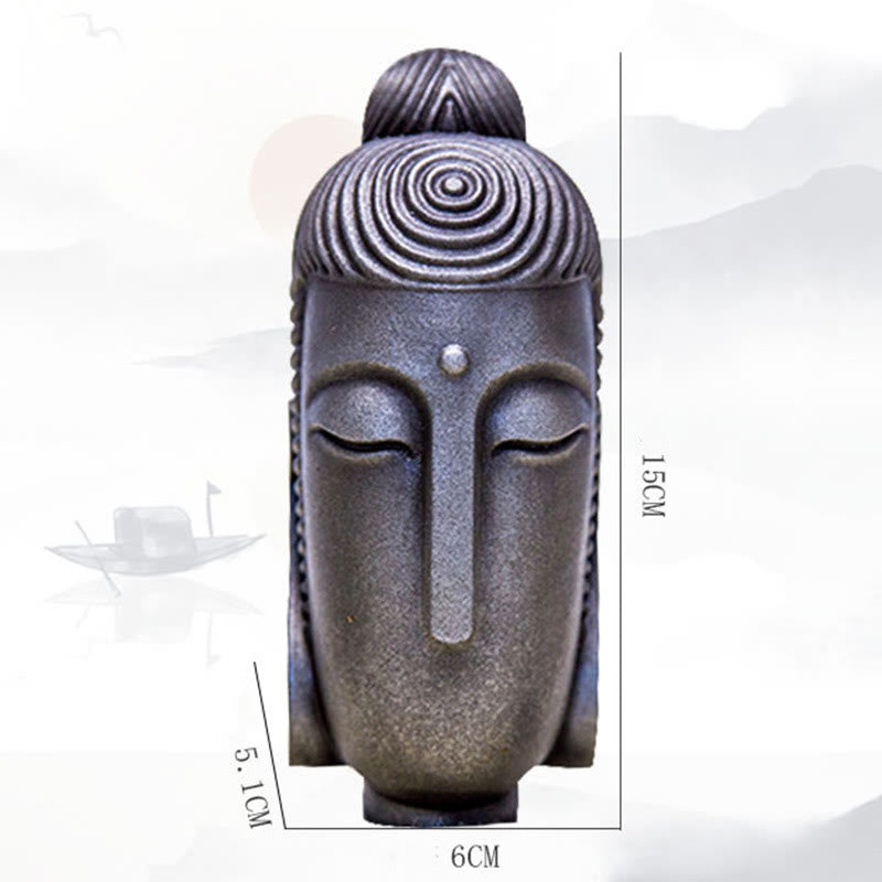 Buddha Stones Yeux fermés Bouddha méditant Poudre de fer Rouille Statue en résine coulée Décoration de la maison - image 25