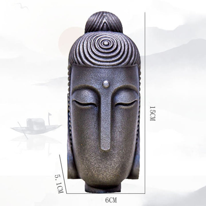 Buddha Stones Yeux fermés Bouddha méditant Poudre de fer Rouille Statue en résine coulée Décoration de la maison