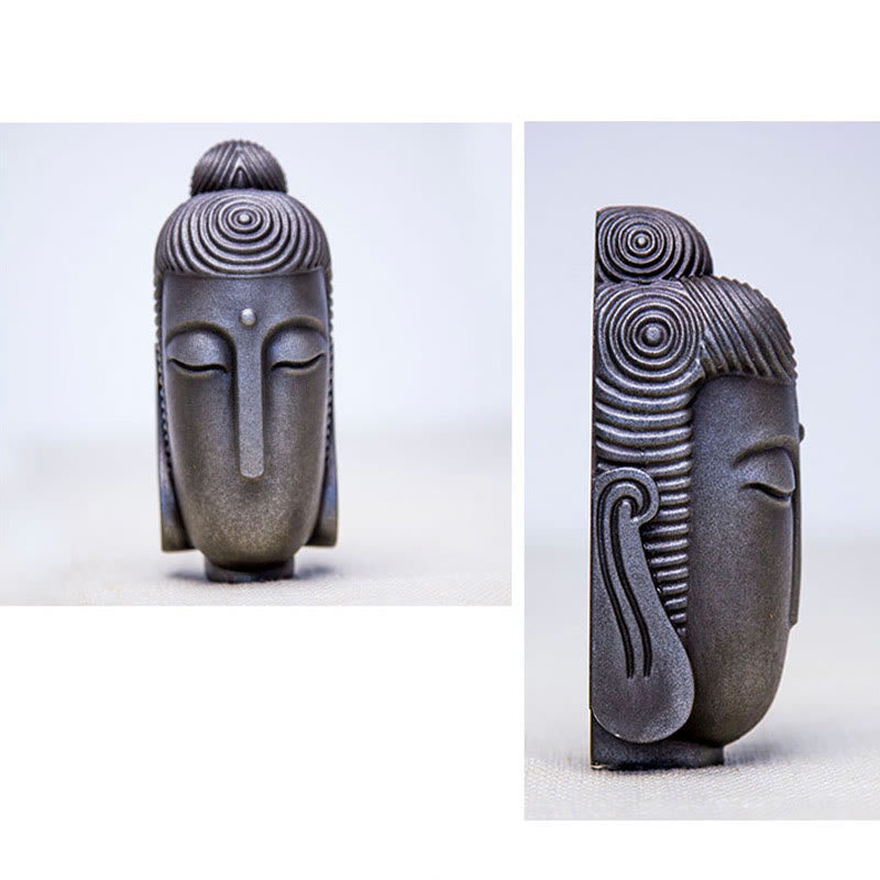 Buddha Stones Yeux fermés Bouddha méditant Poudre de fer Rouille Statue en résine coulée Décoration de la maison