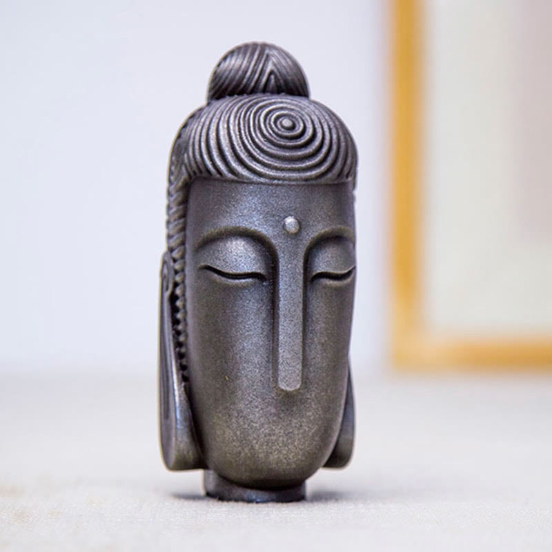 Buddha Stones Yeux fermés Bouddha méditant Poudre de fer Rouille Statue en résine coulée Décoration de la maison
