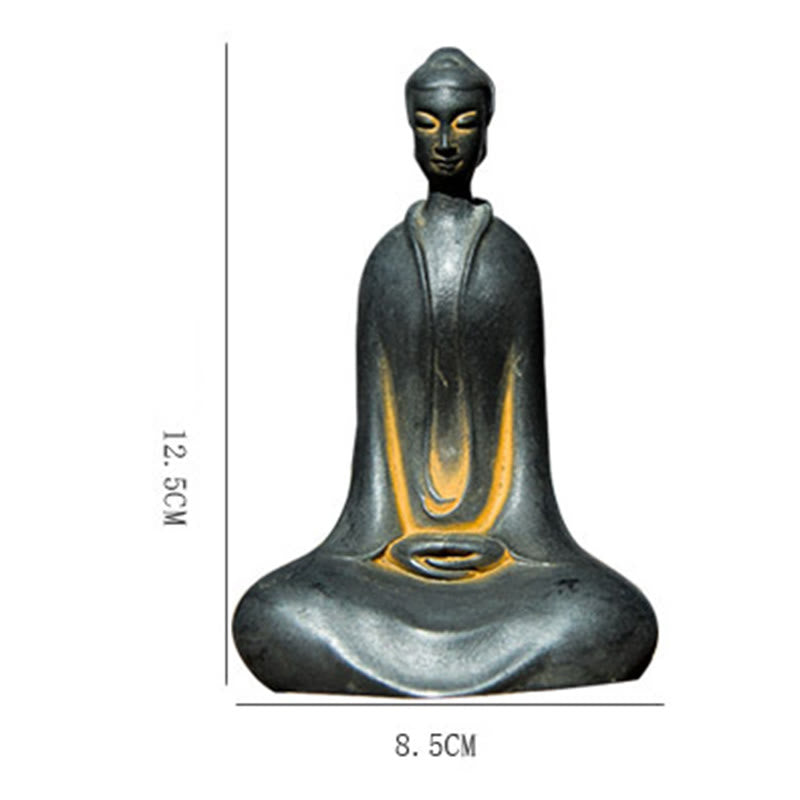 Statue de Buddha Stones Sakyamuni en résine moulée à la main en poudre de fer et rouille Décoration de la maison