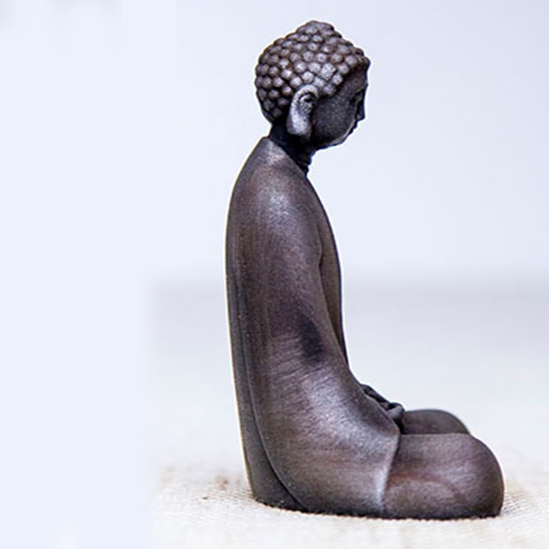 Statue de Buddha Stones en résine coulée faite à la main en pierre de Bouddha Sakyamuni en poudre de fer et rouille