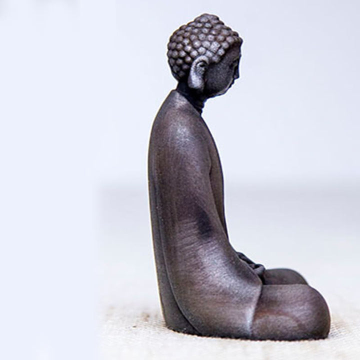 Statue de Buddha Stones en résine coulée faite à la main en pierre de Bouddha Sakyamuni en poudre de fer et rouille