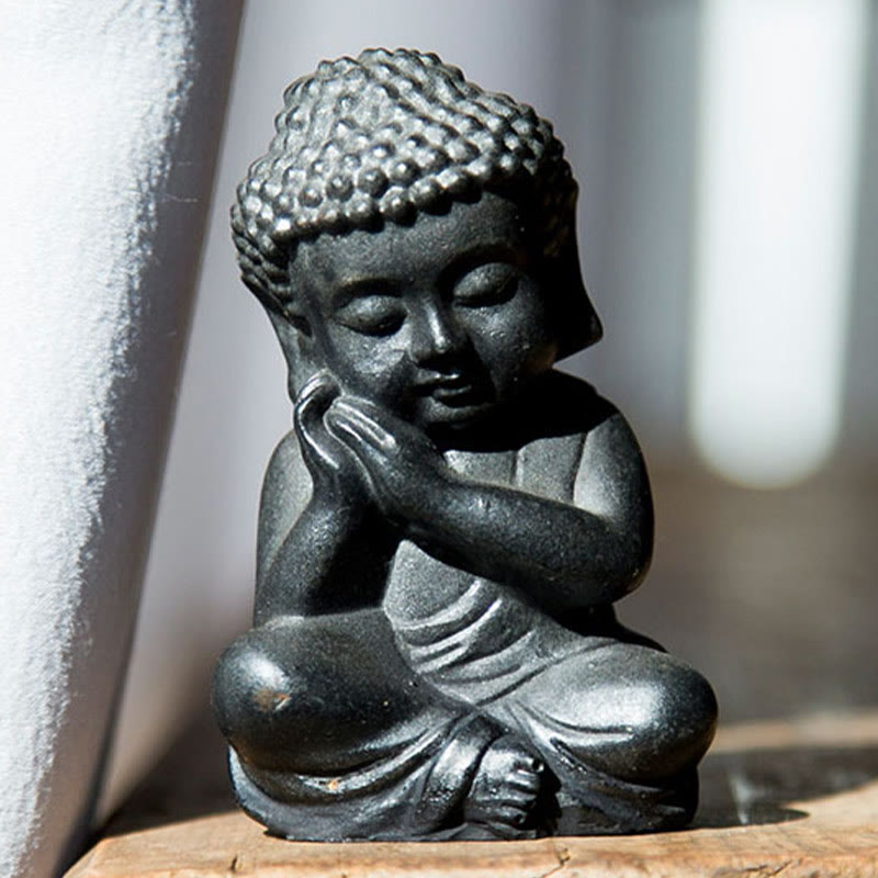 Statue de Buddha Stones Sakyamuni en résine moulée à la main en poudre de fer et rouille