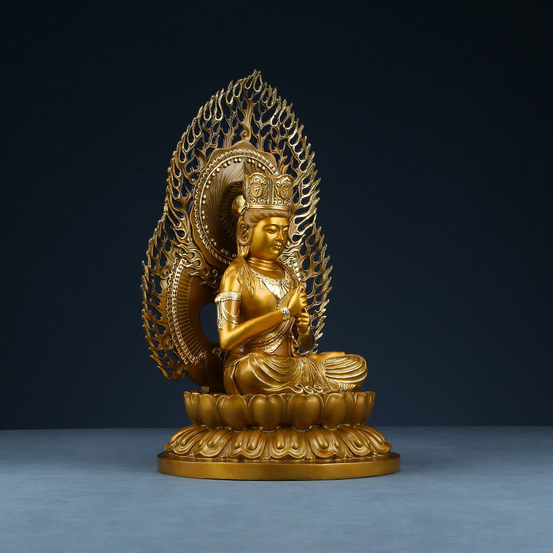 Buddha Stones Figurine de Bouddha Tathagata Statue de Sérénité en Cuivre Décoration d'Offrande à la Maison - image 14