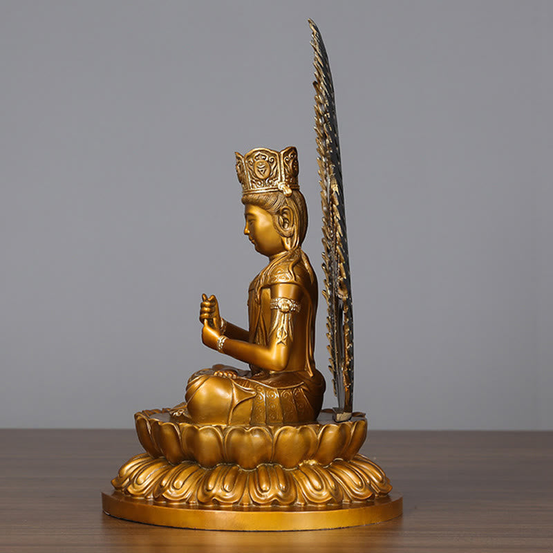 Buddha Stones Figurine de Bouddha Tathagata Statue de Sérénité en Cuivre Décoration d'Offrande à la Maison - image 3