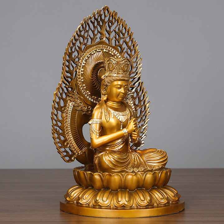 Buddha Stones Figurine de Bouddha Tathagata Statue de Sérénité en Cuivre Décoration d'Offrande à la Maison - image 2