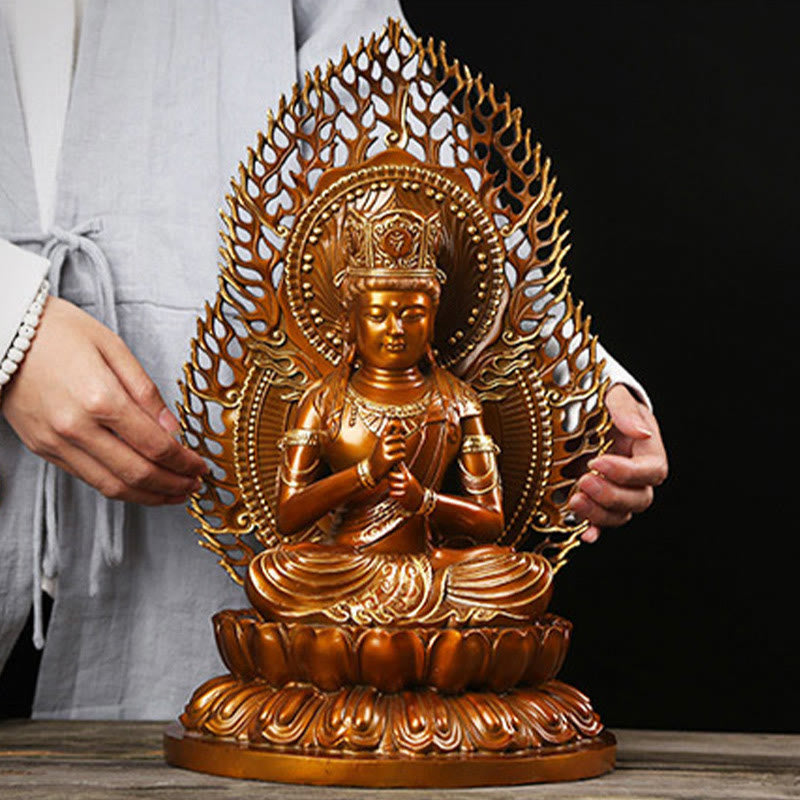 Buddha Stones Figurine de Bouddha Tathagata Statue de Sérénité en Cuivre Décoration d'Offrande à la Maison - image 9