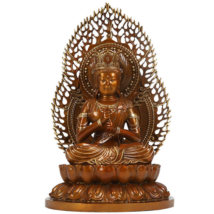 Buddha Stones Figurine de Bouddha Tathagata Statue de Sérénité en Cuivre Décoration d'Offrande à la Maison - image 16