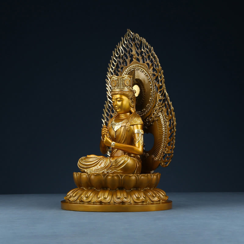 Buddha Stones Figurine de Bouddha Tathagata Statue de Sérénité en Cuivre Décoration d'Offrande à la Maison - image 15