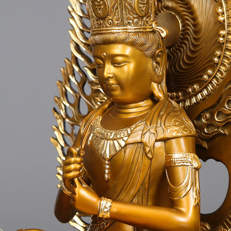 Buddha Stones Figurine de Bouddha Tathagata Statue de Sérénité en Cuivre Décoration d'Offrande à la Maison - image 4