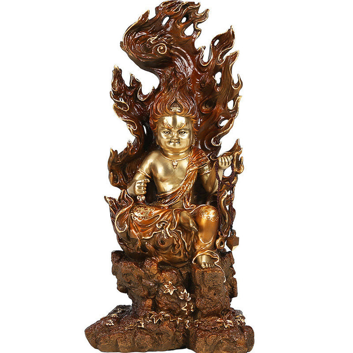 Buddha Stones Figurine de Bouddha Acalanatha Statue de Sérénité en Cuivre Décoration d'Offrande à la Maison