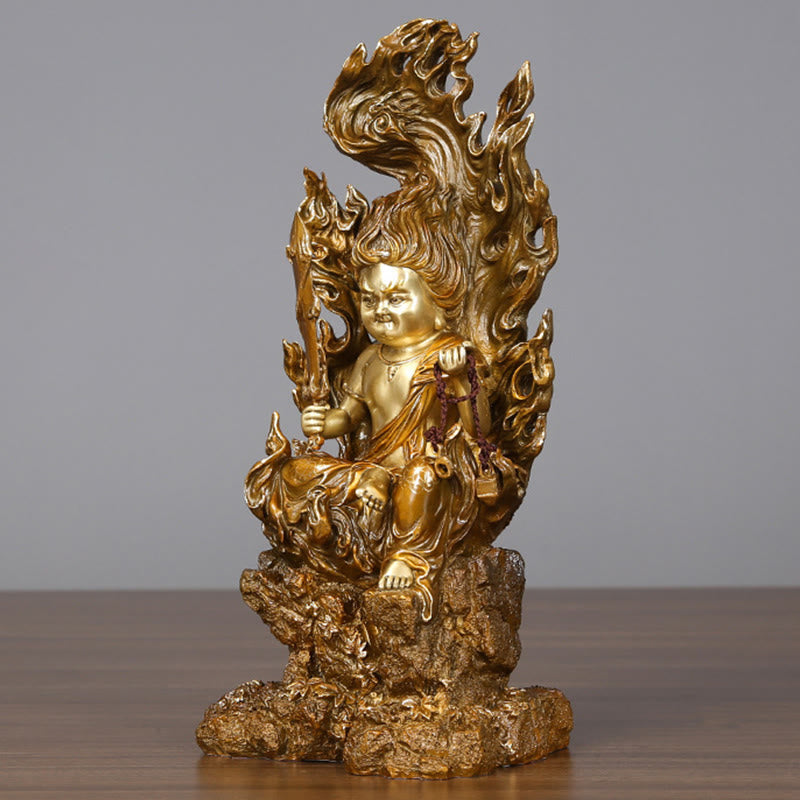 Buddha Stones Figurine de Bouddha Acalanatha Statue de Sérénité en Cuivre Décoration d'Offrande à la Maison - image 4