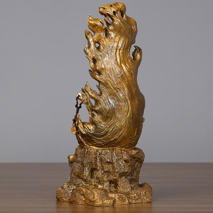 Buddha Stones Figurine de Bouddha Acalanatha Statue de Sérénité en Cuivre Décoration d'Offrande à la Maison