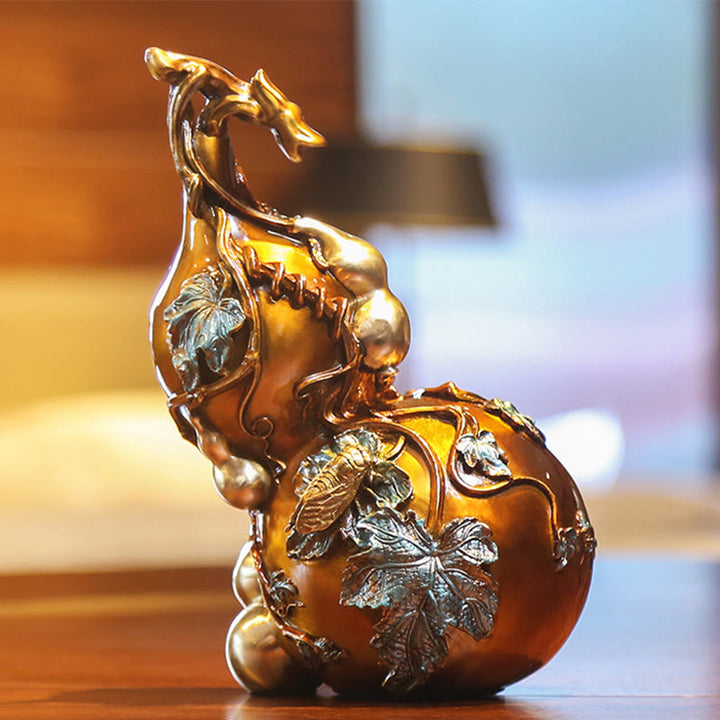 Statue de Buddha Stones en pierre dorée en laiton et cuivre, décoration de bureau pour la maison - image 8