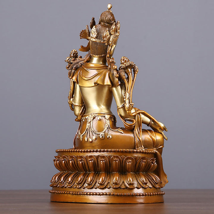Buddha Stones Bodhisattva Vert Tara Figurine Protection Laiton Cuivre Statue Offrande Maison Décoration - image 11