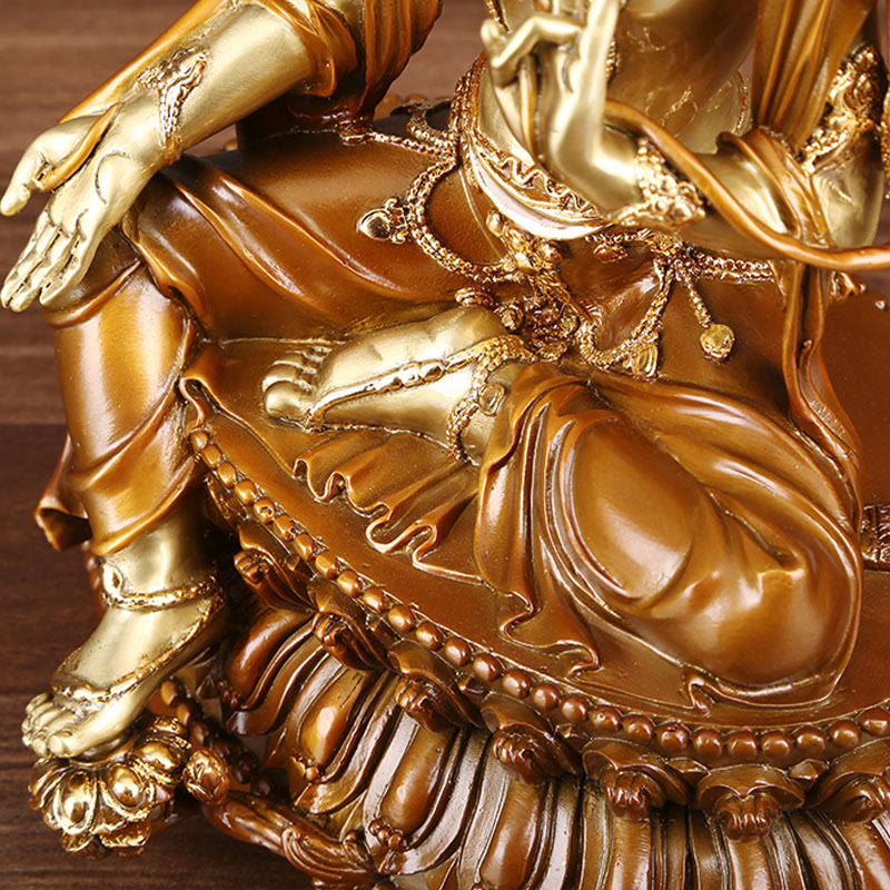 Buddha Stones Bodhisattva Vert Tara Figurine Protection Laiton Cuivre Statue Offrande Maison Décoration - image 9