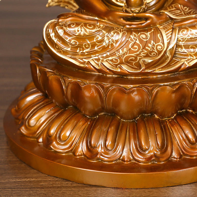 Buddha Stones Sakyamuni Amitabha Figurine de Bouddha de médecine Sérénité Statue en cuivre Offrande à la maison Décoration - image 11