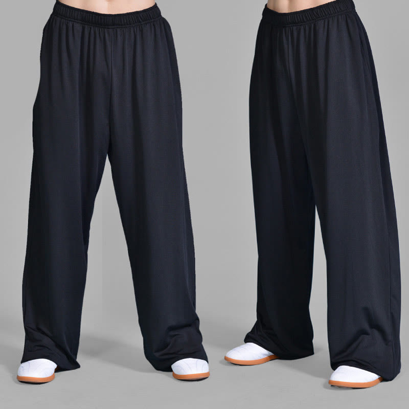Pantalon d'été unisexe à taille élastique avec poches pour la pratique du Tai Chi Qigong Buddha Stones - image 2