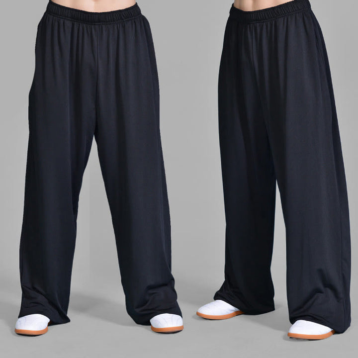 Pantalon d'été unisexe à taille élastique avec poches pour la pratique du Tai Chi Qigong Buddha Stones - image 2