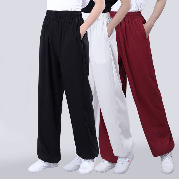 Pantalon d'été unisexe à taille élastique et respirant avec poches, idéal pour la pratique du Tai Chi et du Qigong , Buddha Stones - image 12