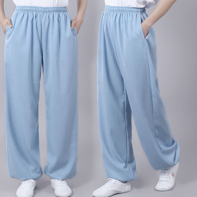 Pantalon d'été unisexe à taille élastique et respirant avec poches, idéal pour la pratique du Tai Chi et du Qigong , Buddha Stones - image 21