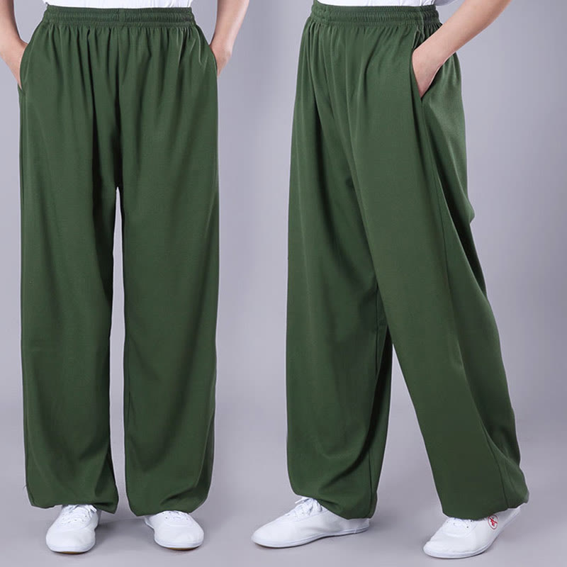 Pantalon d'été unisexe à taille élastique et respirant avec poches, idéal pour la pratique du Tai Chi et du Qigong , Buddha Stones - image 17