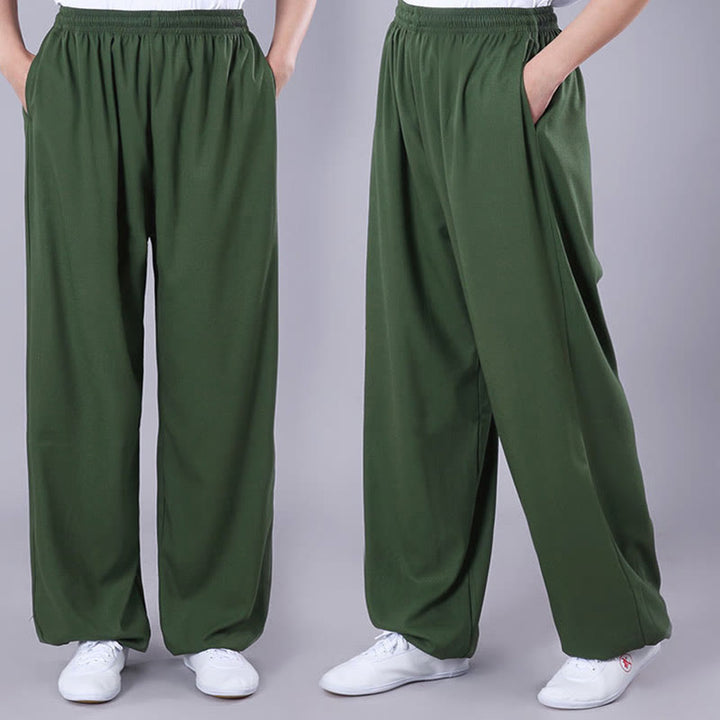 Pantalon d'été unisexe à taille élastique et respirant avec poches, idéal pour la pratique du Tai Chi et du Qigong , Buddha Stones - image 17