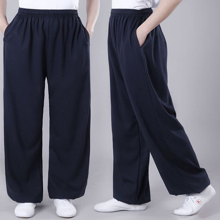 Pantalon d'été unisexe à taille élastique et respirant avec poches, idéal pour la pratique du Tai Chi et du Qigong , Buddha Stones - image 23