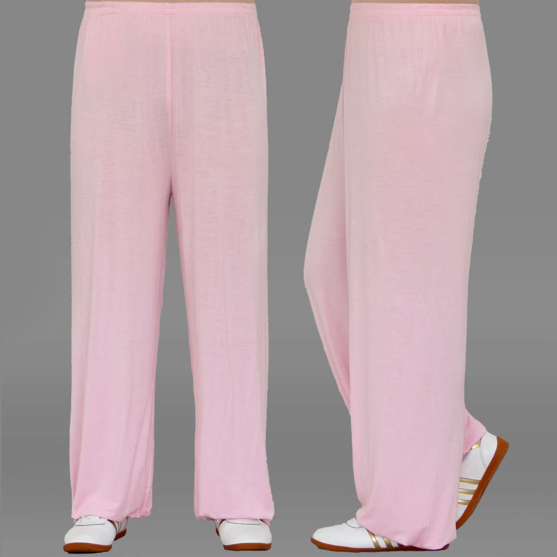 Pantalon d'été unisexe en modal avec taille élastique et pierres de Buddha Stones pour la pratique du Tai Chi et du Qigong - LavandeBlush - 3XL- Convient aux tailles US/ UK/AU/ EU- 2XL - image 13