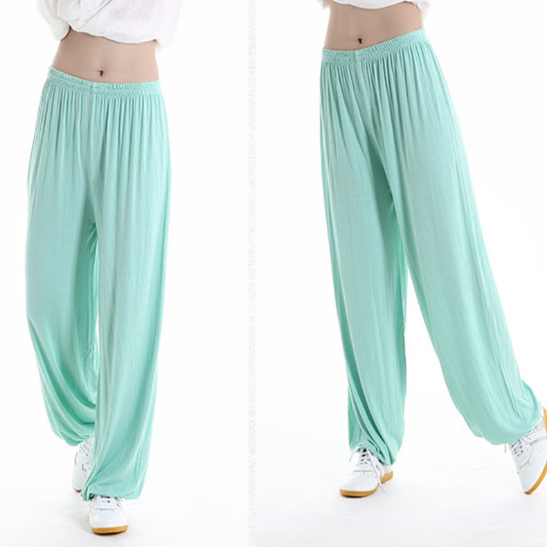 Pantalon d'été unisexe en modal avec taille élastique et pierres de Buddha Stones pour la pratique du Tai Chi et du Qigong - image 22