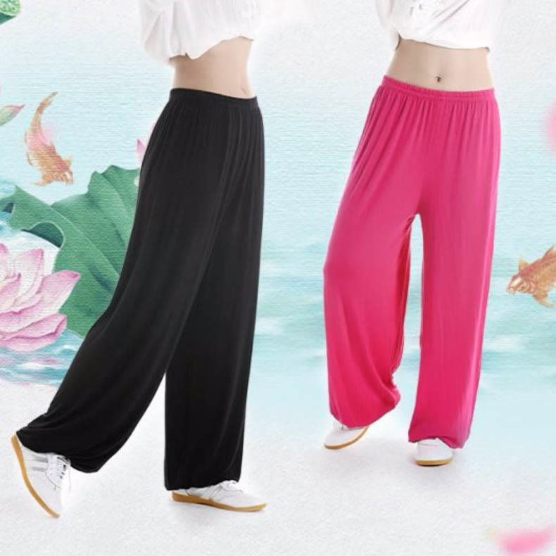 Pantalon d'été unisexe en modal avec taille élastique et pierres de Buddha Stones pour la pratique du Tai Chi et du Qigong - image 2