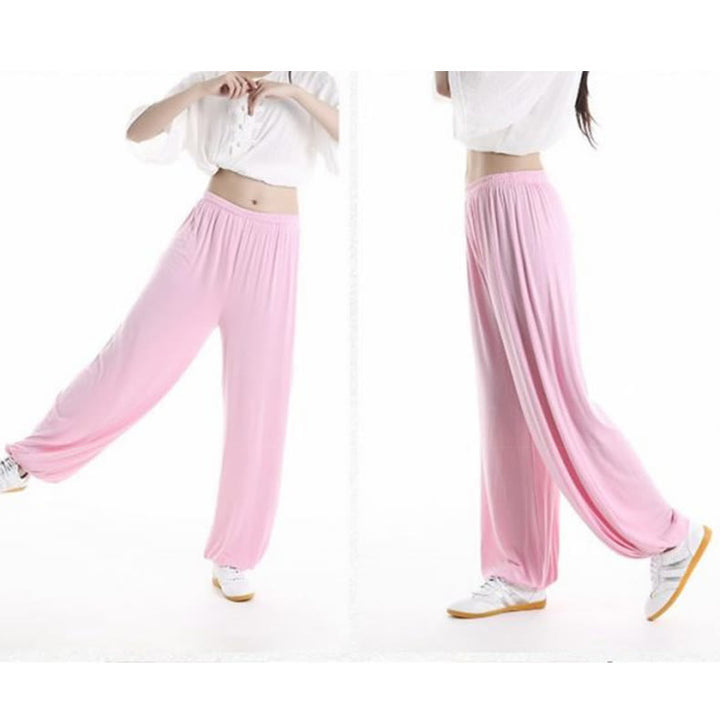 Pantalon d'été unisexe en modal avec taille élastique et pierres de Buddha Stones pour la pratique du Tai Chi et du Qigong - image 15