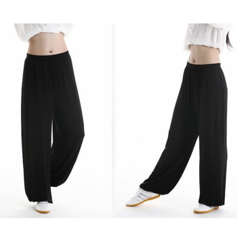 Pantalon d'été unisexe en modal avec taille élastique et pierres de Buddha Stones pour la pratique du Tai Chi et du Qigong - image 5
