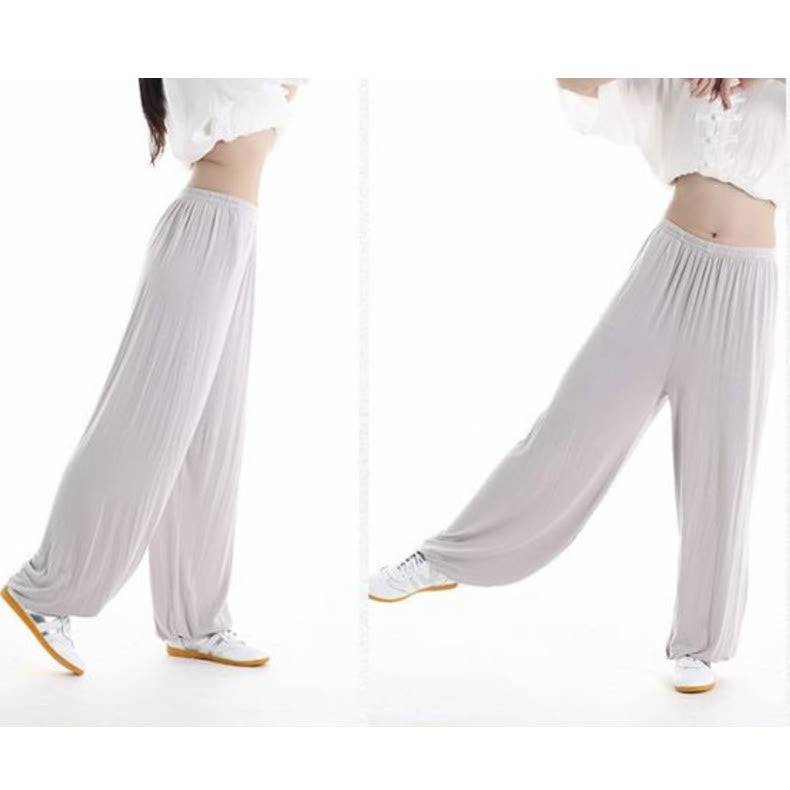 Pantalon d'été unisexe en modal avec taille élastique et pierres de Buddha Stones pour la pratique du Tai Chi et du Qigong - image 35