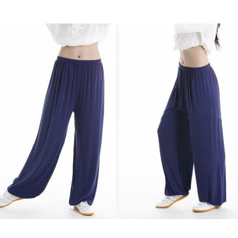 Pantalon d'été unisexe en modal avec taille élastique et pierres de Buddha Stones pour la pratique du Tai Chi et du Qigong - image 28