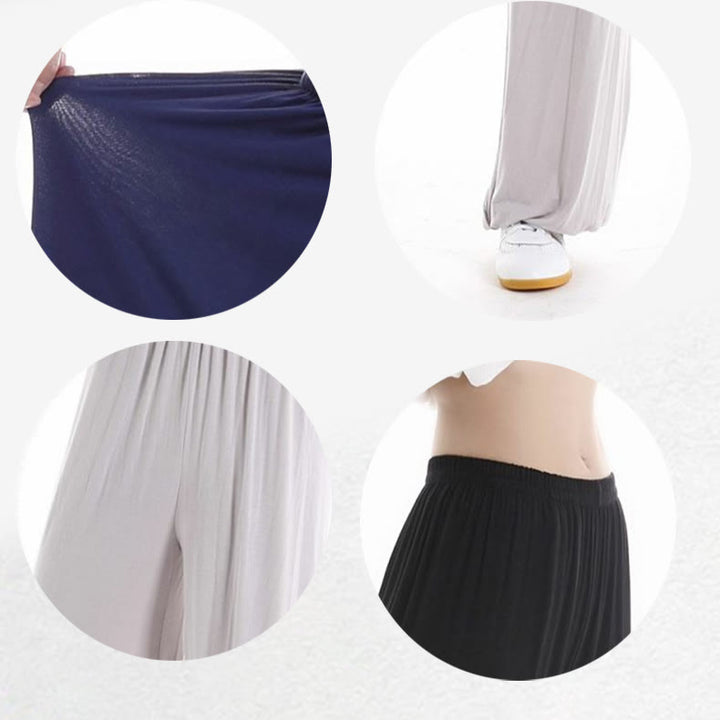 Pantalon d'été unisexe en modal avec taille élastique et pierres de Buddha Stones pour la pratique du Tai Chi et du Qigong - image 36