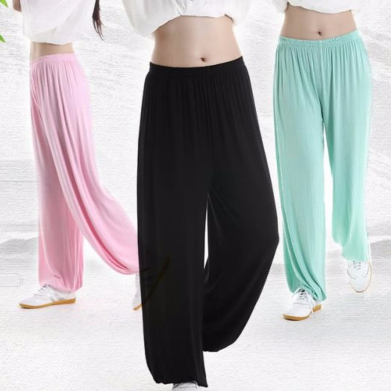 Pantalon d'été unisexe en modal avec taille élastique et pierres de Buddha Stones pour la pratique du Tai Chi et du Qigong - image 37