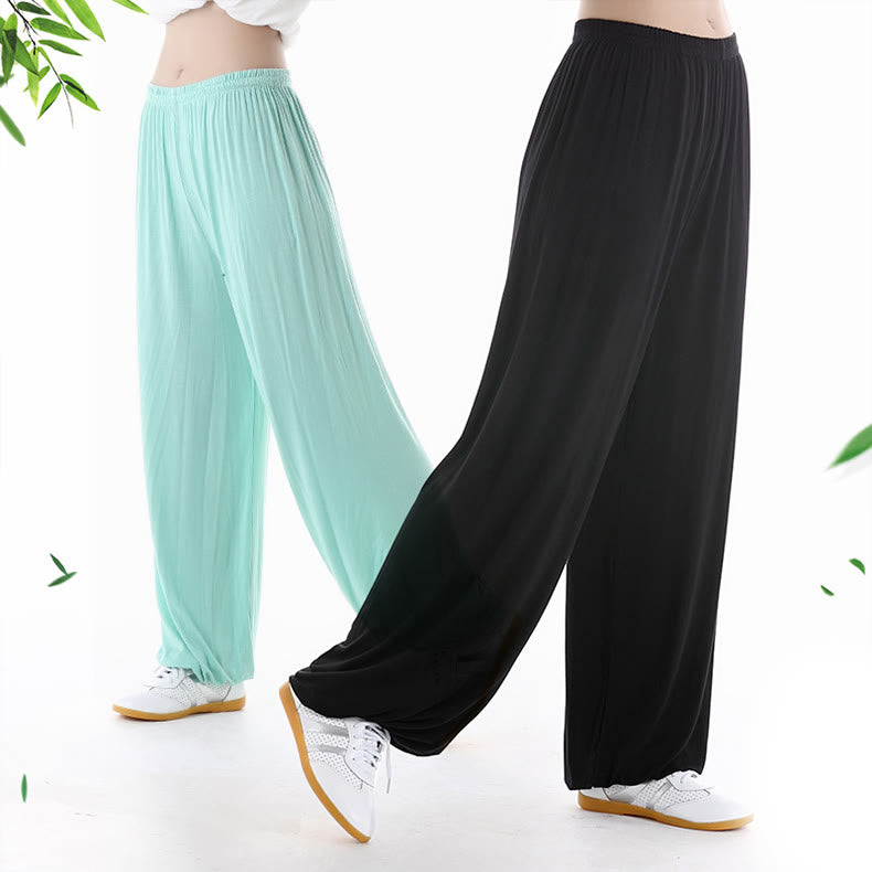 Pantalon d'été unisexe en modal avec taille élastique et pierres de Buddha Stones pour la pratique du Tai Chi et du Qigong - image 20
