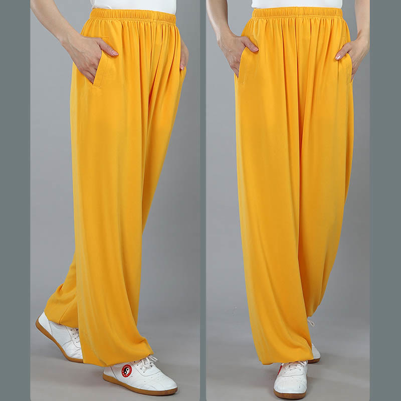 Buddha Stones Pantalon d'été unisexe en coton respirant avec poches, taille élastique, pour Tai Chi, Kung Fu, Qigong - image 11
