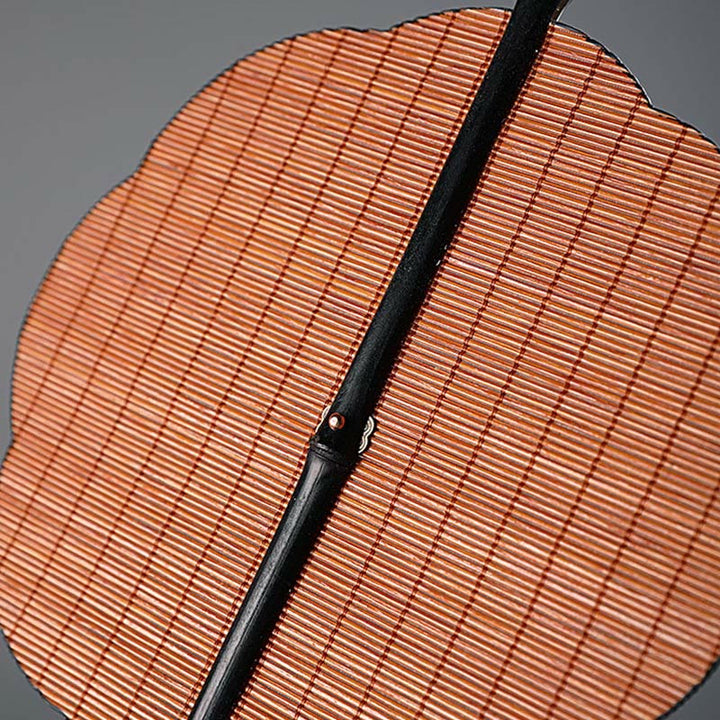 Éventail en bambou fait main à long manche avec Buddha Stones de style chinois