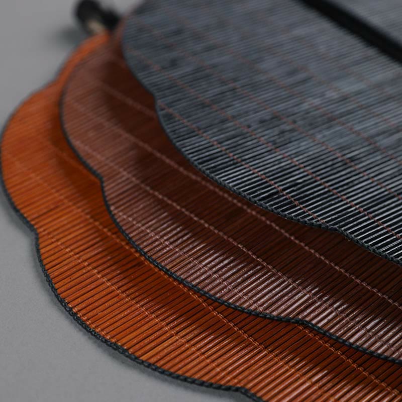 Éventail en bambou fait main à long manche avec Buddha Stones de style chinois