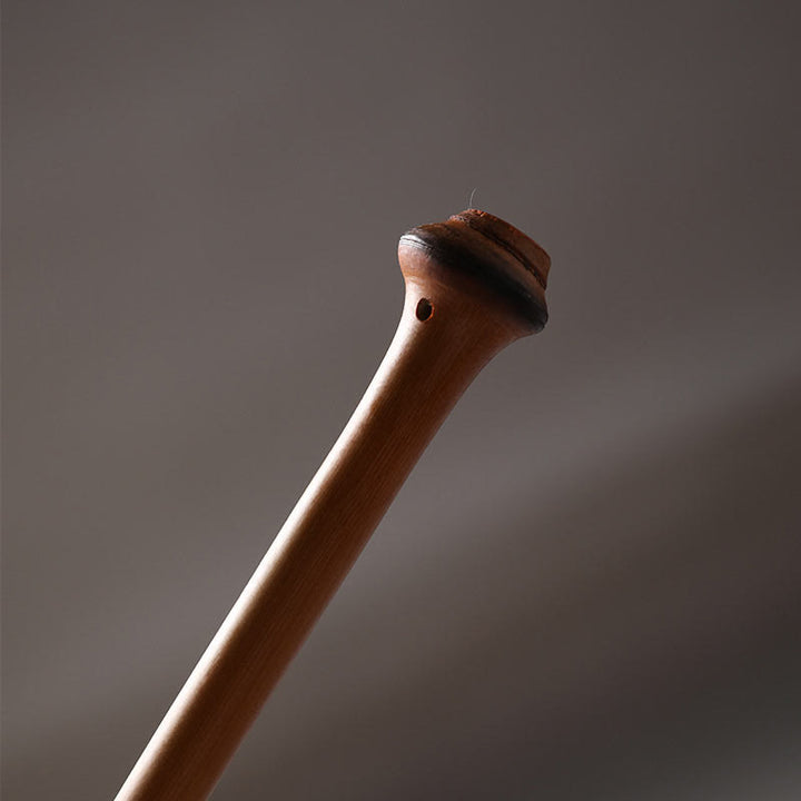 Éventail à long manche en bambou fait main de style chinois avec Buddha Stones